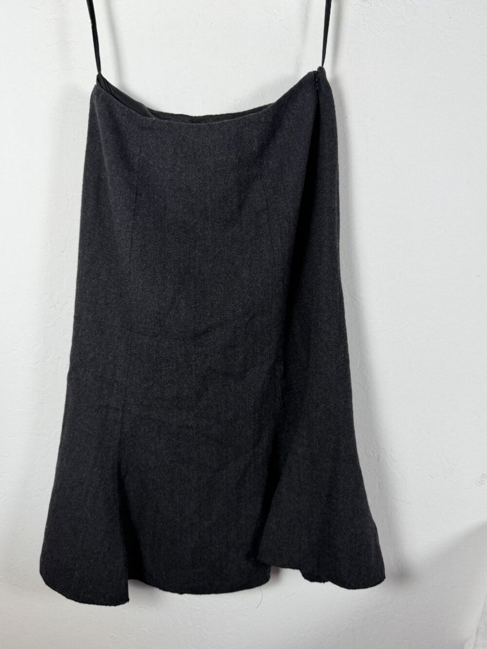 Lauren Ralph Lauren Size 4 Black Wool Tweed Midi Skirt Flared Mermaid A-Line